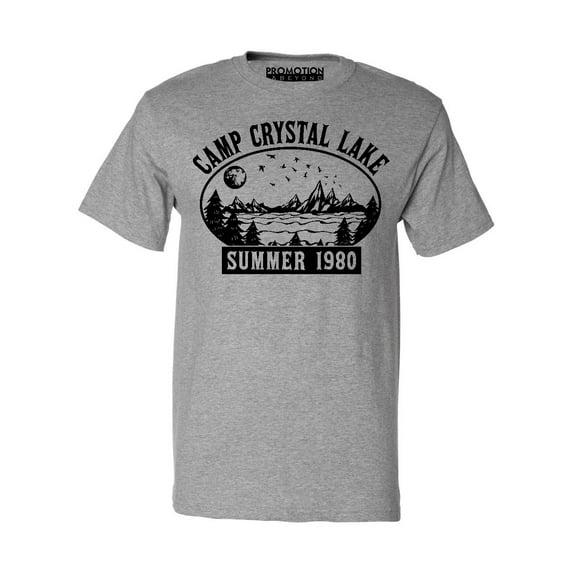 P&B Camp Crystal Lake Halloween Parody Costume Men's T-shirt, 2XL, H. Grey