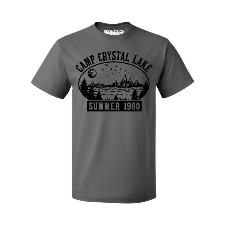 P&B Camp Crystal Lake Halloween Parody Costume Men's T-shirt, 3XL, Charcoal