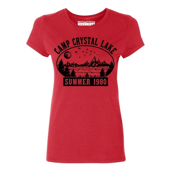 P&B Camp Crystal Lake Halloween Parody Costume Women's T-shirt, M, Red