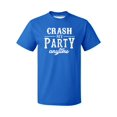 thumbnail image 1 of P&B Crash My Party Anytime Funny Men's T-shirt, Royal, M, 1 of 2