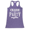 thumbnail image 1 of P&B Crash My Party Anytime Funny Women's Tank Top, Heather Purple, M, 1 of 2