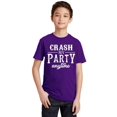 thumbnail image 1 of P&B Crash My Party Anytime Funny Youth T-shirt, Purple, L, 1 of 2