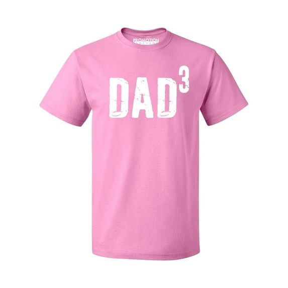 P&B Dad of 3, Dad Cubed Men's T-shirt, Azalea Pink, 2XL