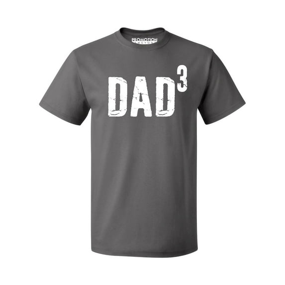 P&B Dad of 3, Dad Cubed Men's T-shirt, Charcoal, M