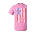 thumbnail image 1 of P&B Distressed USA Flag 4th of July Independence Day Men's T-shirt, Azalea Pink, M, 1 of 2