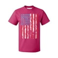 thumbnail image 1 of P&B Distressed USA Flag 4th of July Independence Day Men's T-shirt, Cyber Pink, 2XL, 1 of 2