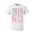 thumbnail image 1 of P&B Distressed USA Flag 4th of July Independence Day Men's T-shirt, White, 3XL, 1 of 2