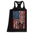 thumbnail image 1 of P&B Distressed USA Flag 4th of July Independence Day Women's Tank Top, Black, 2XL, 1 of 2