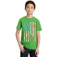thumbnail image 1 of P&B Distressed USA Flag 4th of July Independence Day Youth T-shirt, Green, M, 1 of 2
