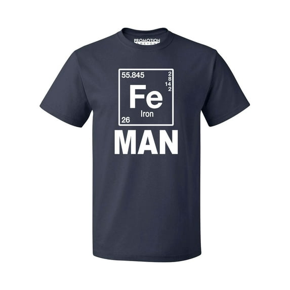 P&B Fe (Iron) Man Element Men's T-shirt, Navy, S