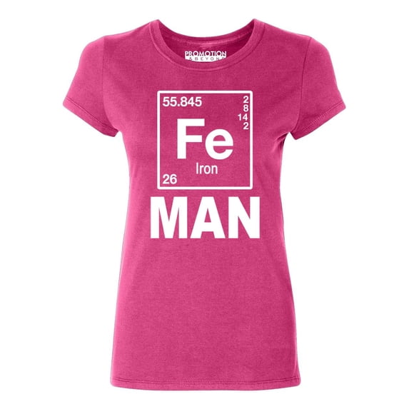 P&B Fe (Iron) Man Element Women's T-shirt, Cyber Pink, L