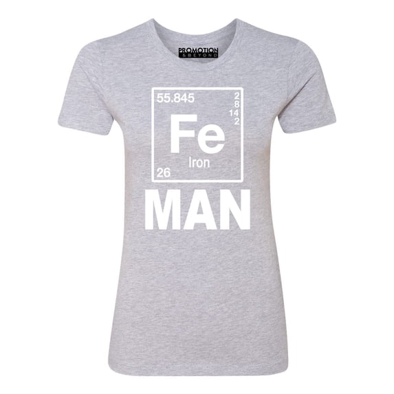 P&B Fe (Iron) Man Element Women's T-shirt, Heather Gray, 2XL