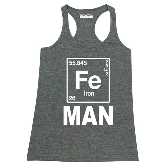 P&B Fe (Iron) Man Element Women's Tank Top, Heather Charcoal, 2XL