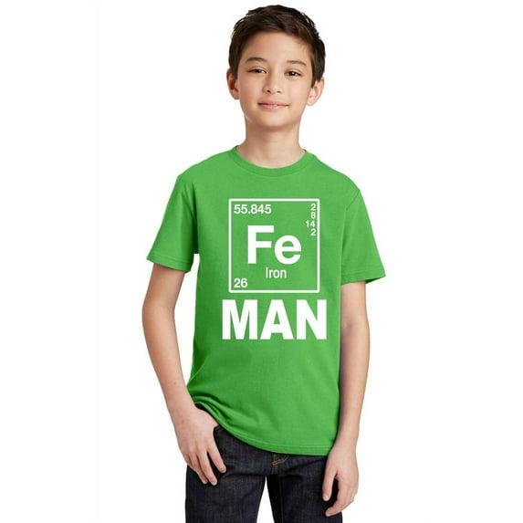 P&B Fe (Iron) Man Element Youth T-shirt, Green, S
