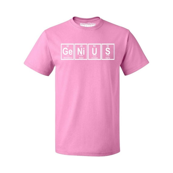 P&B Genius Periodic Table Funny Men's T-shirt, Azalea Pink, XL