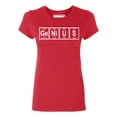 thumbnail image 1 of P&B Genius Periodic Table Funny Women's T-shirt, Red, M, 1 of 2