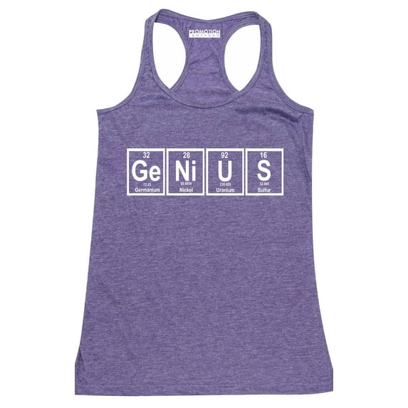 P&B Genius Periodic Table Funny Women's Tank Top, Heather Purple, S