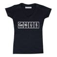 thumbnail image 1 of P&B Genius Periodic Table Funny Women's V-neck, Black, M, 1 of 2