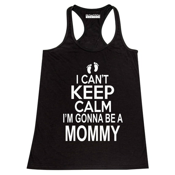 P&B I Can’t Keep Calm I'm Going to Be A Mommy Women's Tank Top, Black, XL