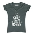 thumbnail image 1 of P&B I Can’t Keep Calm I'm Going to Be A Mommy Women's V-neck, Charcoal, XL, 1 of 2
