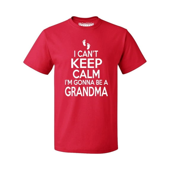 P&B I Cant Keep Calm I'm Gonna Be a GRANDMA Men's T-shirt, Red, XL