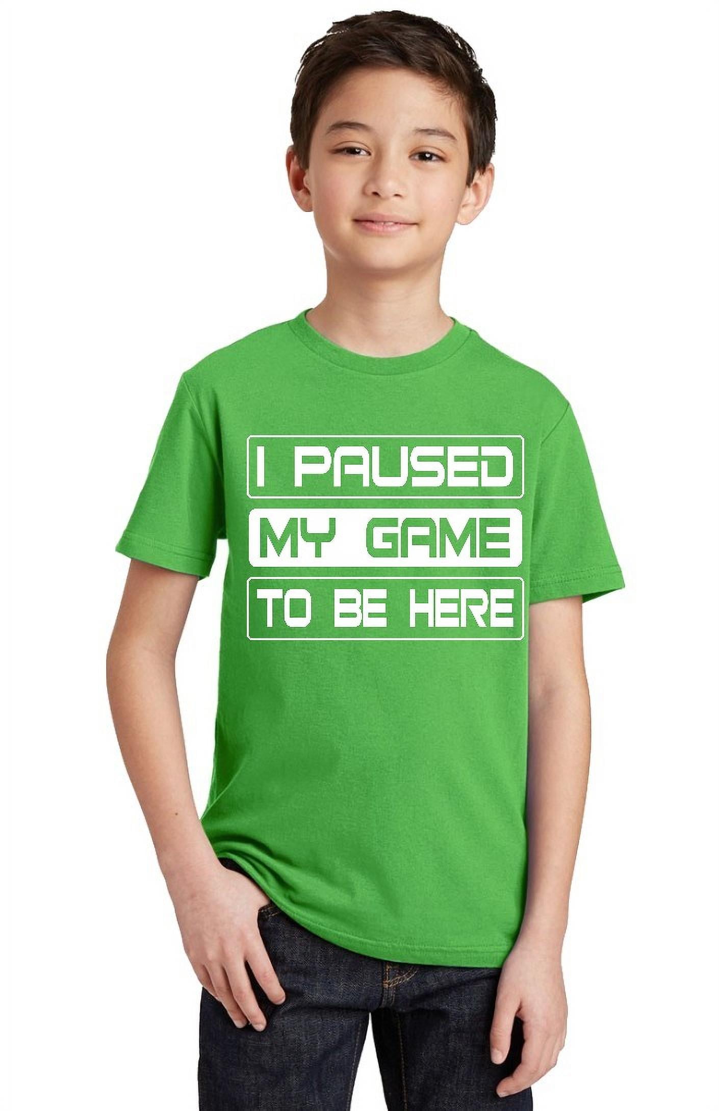 P&B I Paused My Game To Be Here Funny Gamer Youth T-shirt, Youth