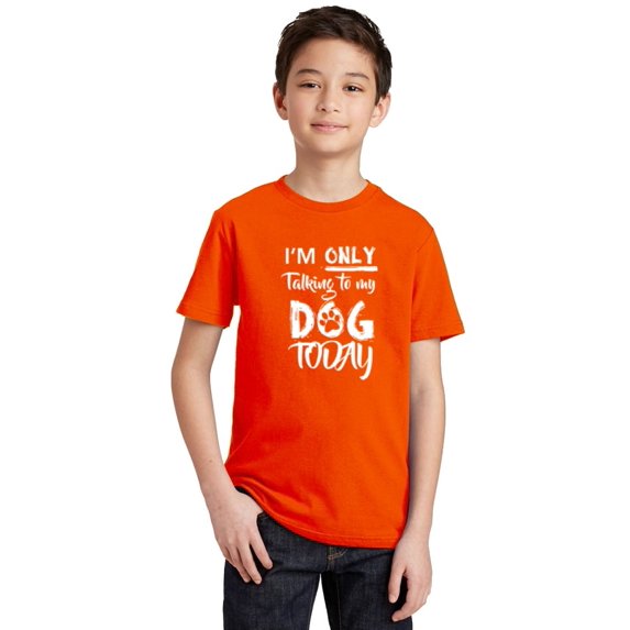 p&b im only talking to my dog today youth t-shirt, royal, l