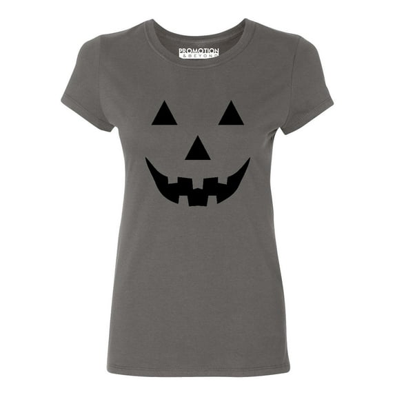 P&B Jack O Lantern Pumpkin Face Funny Halloween Women's T-shirt, 3XL, Charcoal