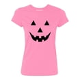 thumbnail image 1 of P&B Jack O Lantern Pumpkin Face Funny Halloween Women's T-shirt, L, Azalea Pink, 1 of 2