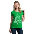 thumbnail image 1 of P&B Joy Love Peace Believe Christmas Tree Women's T-shirt, L, Green, 1 of 2