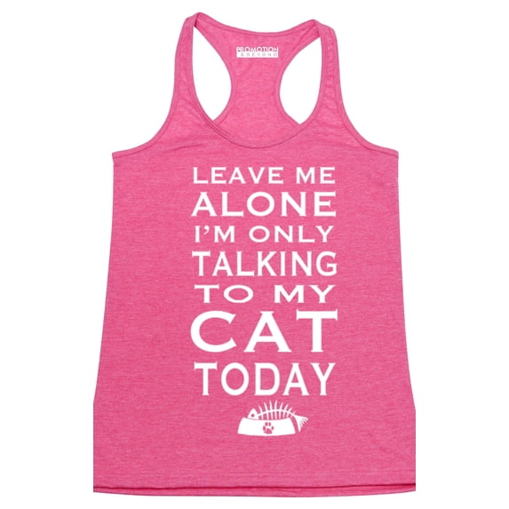 P&B Leave Me Alone Im Only Talking to My Cat Today Women's Tank Top, Heather Pink, XL