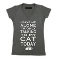 thumbnail image 1 of P&B Leave Me Alone Im Only Talking to My Cat Today Women's V-neck, Heather Charcoal, L, 1 of 2