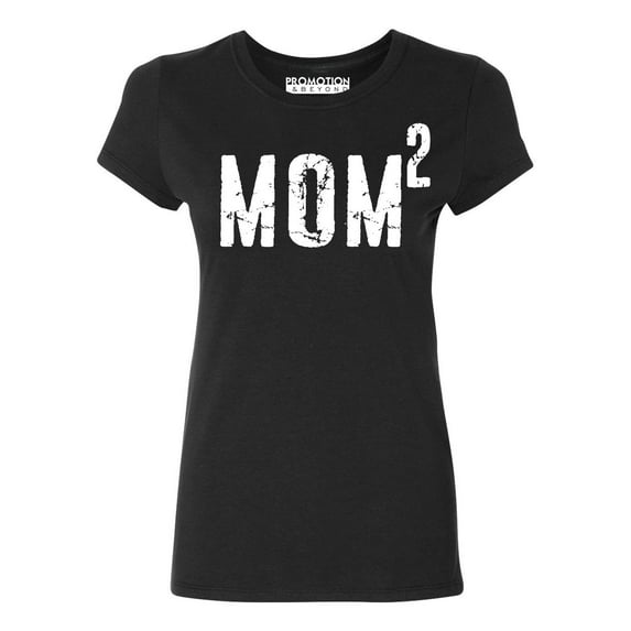 P&B Mom of 2, Mom Squared Women's T-shirt, Black, XL