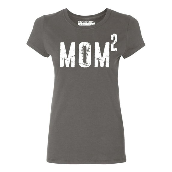 P&B Mom of 2, Mom Squared Women's T-shirt, Charcoal, S
