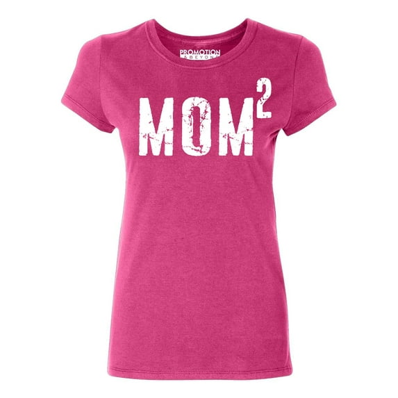 P&B Mom of 2, Mom Squared Women's T-shirt, Cyber Pink, 2XL