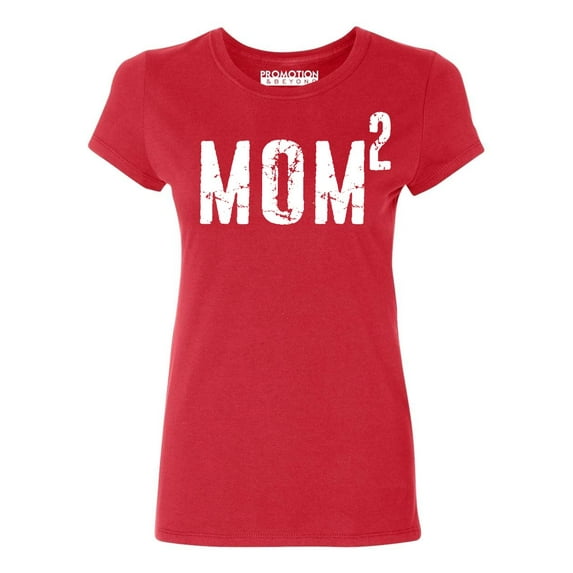 P&B Mom of 2, Mom Squared Women's T-shirt, Red, XL
