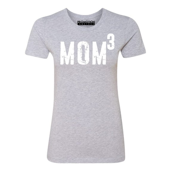 P&B Mom of 3, Mom Cubed Women's T-shirt, Heather Gray, S