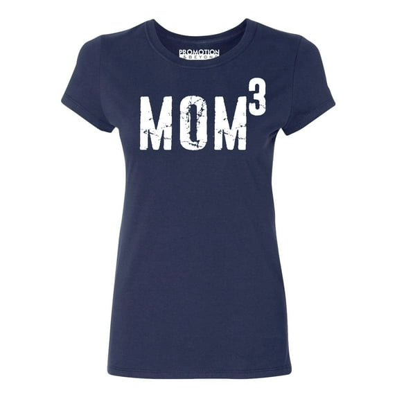 P&B Mom of 3, Mom Cubed Women's T-shirt, Navy, S