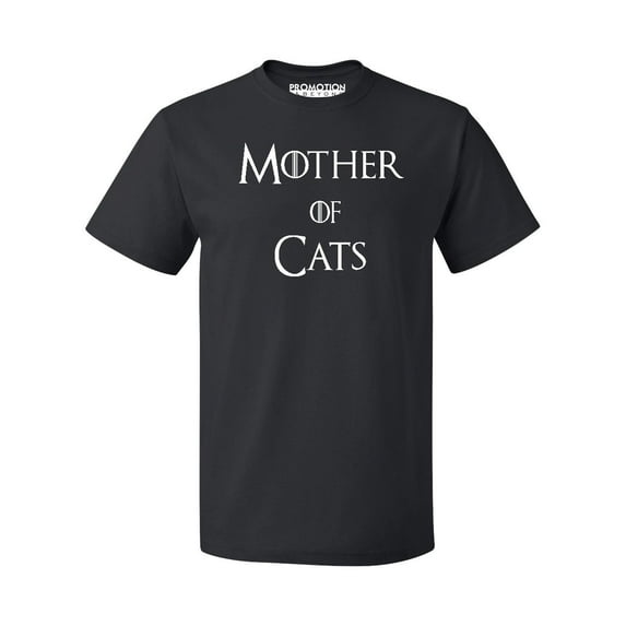 P&B Mother of Cats Funny Men's T-shirt, Black, L