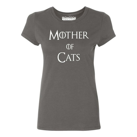 P&B Mother of Cats Funny Women's T-shirt, Charcoal, S
