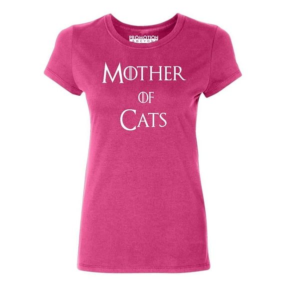 P&B Mother of Cats Funny Women's T-shirt, Cyber Pink, 2XL