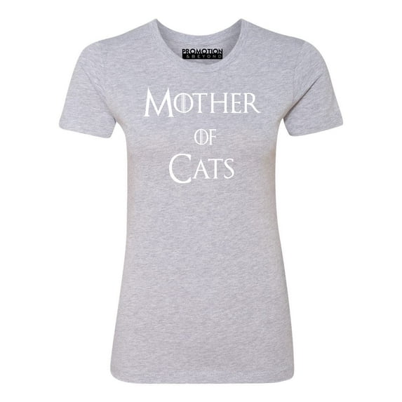 P&B Mother of Cats Funny Women's T-shirt, Heather Gray, 2XL
