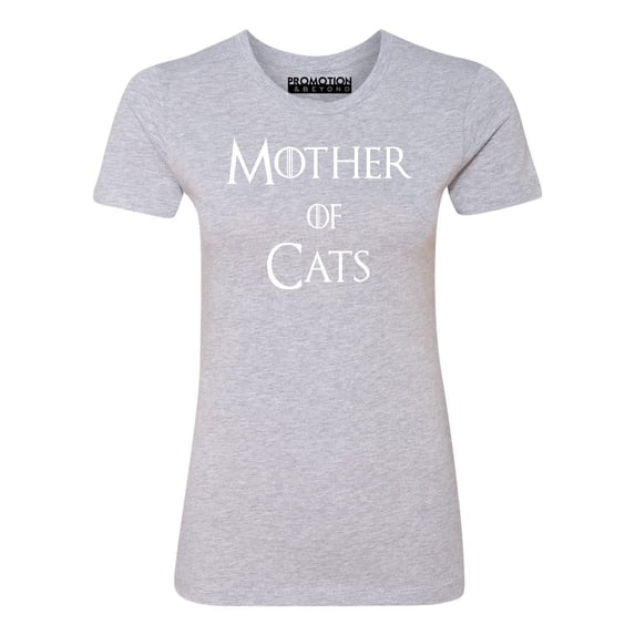 P&B Mother of Cats Funny Women's T-shirt, Heather Gray, 3XL