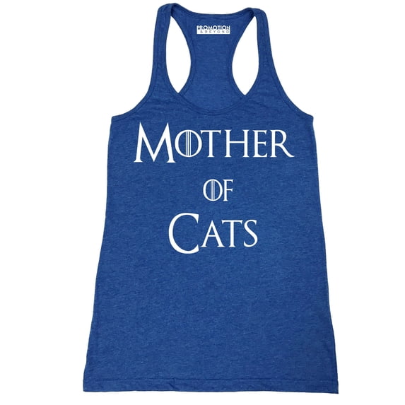 P&B Mother of Cats Funny Women's Tank Top, Heather Royal, M
