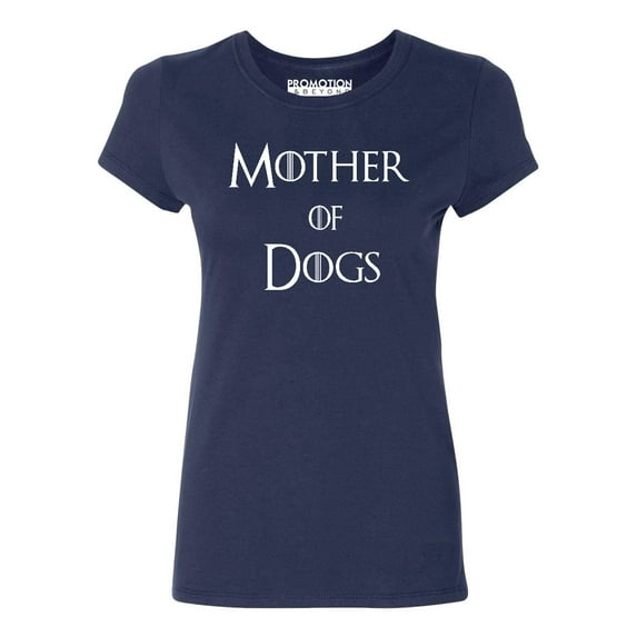 P&B Mother of Dogs Funny Women's T-shirt, Navy, S