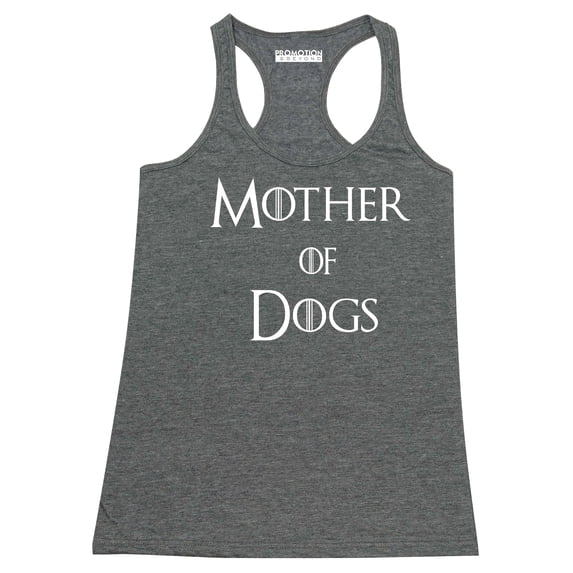 P&B Mother of Dogs Funny Women's Tank Top, Heather Charcoal, L