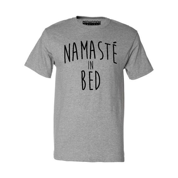 P&B Namaste In Bed Men's T-shirt, 3XL,H. Grey