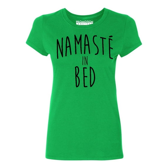P&B Namaste In Bed Women's T-shirt, 3XL,Green
