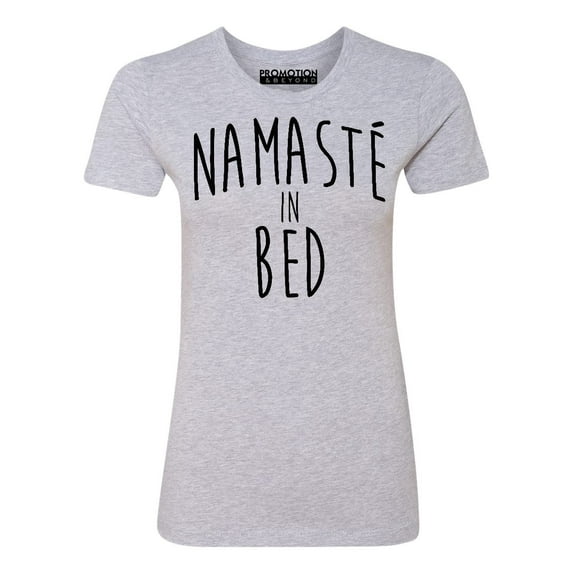 P&B Namaste In Bed Women's T-shirt, L, H. Grey