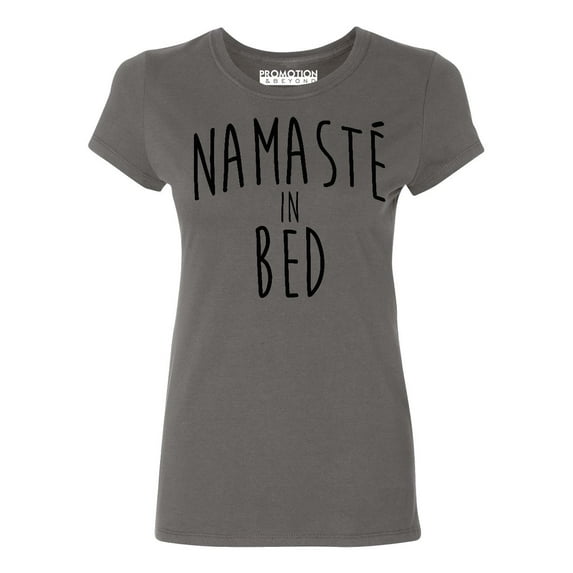 P&B Namaste In Bed Women's T-shirt, XL, Charcoal